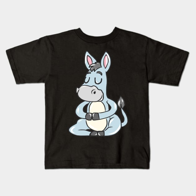 Sweet donkey kids comic donkey mule draft animal Muli Kids T-Shirt by KK-Royal